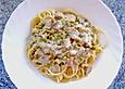 Spaghetti mit Schinken - Sahne So&szlig;e
