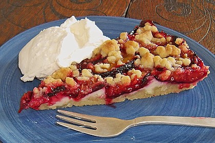 Zwetschgen-Streuselkuchen mit Pudding 3