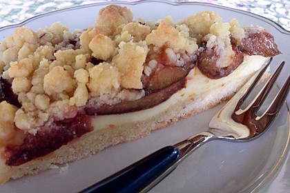 Zwetschgen-Streuselkuchen mit Pudding 11