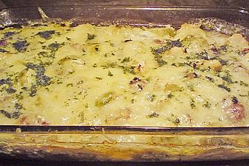 Rosenkohl - Auflauf mit Hackbällchen