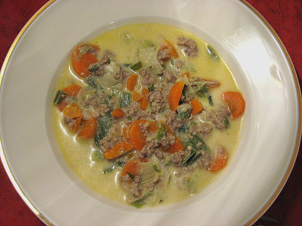 Käse - Hackfleisch - Suppe mit Gemüse (Rezept mit Bild) | Chefkoch.de
