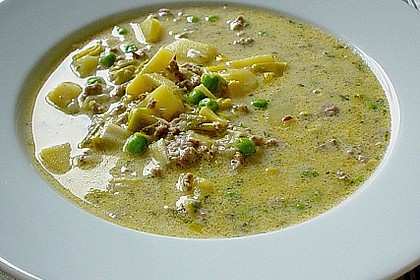K&auml;se - Hackfleisch - Suppe mit Gem&uuml;se