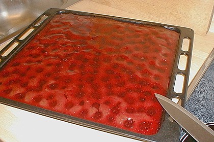 Schneller Blechkuchen Schoko - Kirsch
