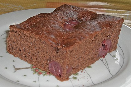 Schneller Blechkuchen Schoko - Kirsch 24