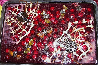 Schneller Blechkuchen Schoko - Kirsch 25