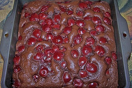Schneller Blechkuchen Schoko - Kirsch 2