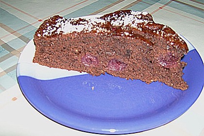 Schneller Blechkuchen Schoko - Kirsch 8