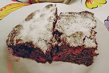 Schneller Blechkuchen Schoko - Kirsch 11