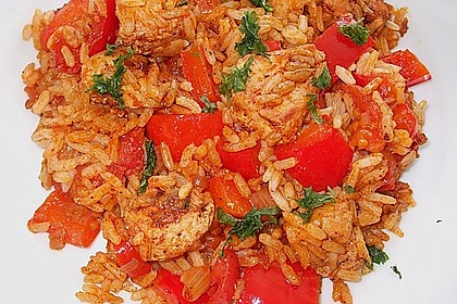 H&auml;hnchen - Reis - Pfanne