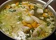 H&uuml;hnersuppe mit Reis