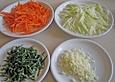 Rotzungenr&ouml;llchen auf M&ouml;hren - Kohlrabi - Julienne