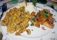 Panierte Muscheln mit Knoblauch und Aioli