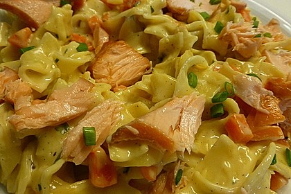Bandnudeln mit Lachssauce 1