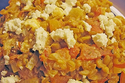 Dinkel mit Tomaten und Schafsk&auml;se