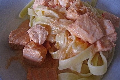 Bandnudeln mit frischem Lachs 24