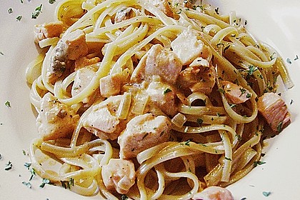 Bandnudeln mit frischem Lachs 6