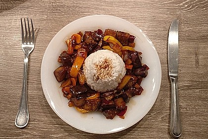 Süße Auberginen mit Knoblauch 6