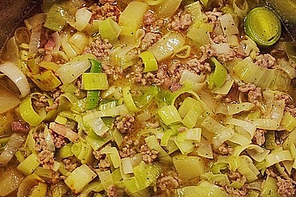 Lauchsuppe mit Speck 1