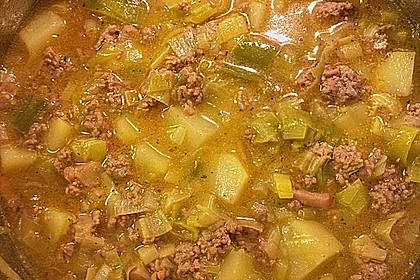 Lauchsuppe mit Speck 2