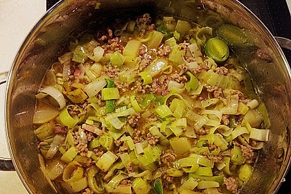Lauchsuppe mit Speck 3