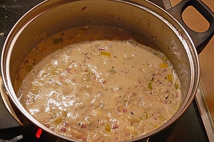Lauchsuppe mit Speck 4