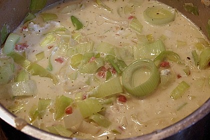 Lauchsuppe mit Speck 5