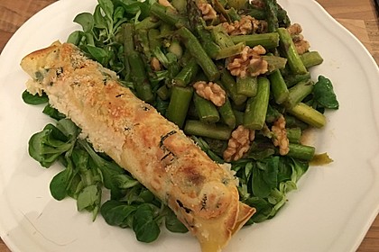 Gebratener Spargel mit Honig und Ziegenfrischkäse - Crêpes 1
