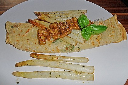 Gebratener Spargel mit Honig und Ziegenfrischkäse - Crêpes 4