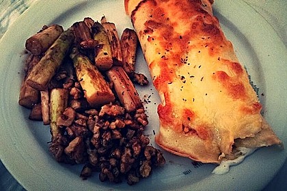 Gebratener Spargel mit Honig und Ziegenfrischkäse - Crêpes 6