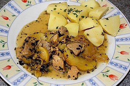 Schweinefleisch mit &Auml;pfeln