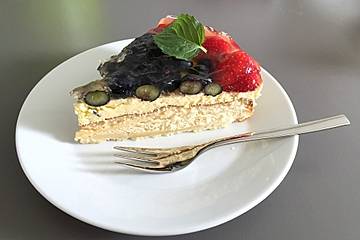 Biskuit mit Keksboden für Obstkuchen