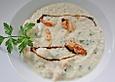Selleriecremesuppe mit Garnelen