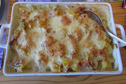 Kartoffel-Lauch-Auflauf mit Schinken 12