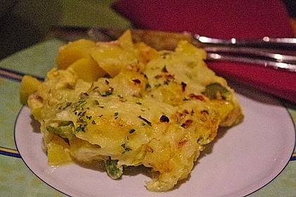Kartoffel-Lauch-Auflauf mit Schinken 11