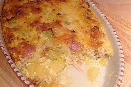 Kartoffel-Lauch-Auflauf mit Schinken 9