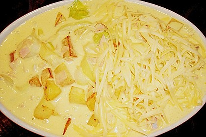 Kartoffel-Lauch-Auflauf mit Schinken 15