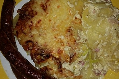 Kartoffel-Lauch-Auflauf mit Schinken 16