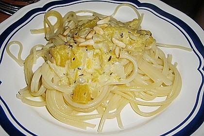 Pasta mit Kürbis und Pinienkernen 7