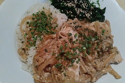 Zwiebel-Sahne Hähnchen 13