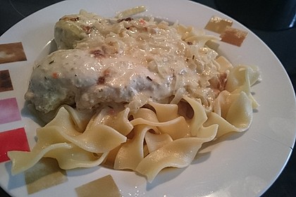 Zwiebel-Sahne Hähnchen 13