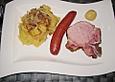 Steckr&uuml;benmus mit Kasseler und Kochwurst