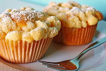 Goldige Pfirsichmuffins