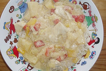 H&uuml;hnercurry mit Ananas 1