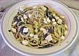 Spaghetti in pikantem Blattspinat mit Schafsk&auml;se