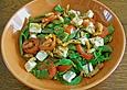 Gr&uuml;ne Bohnen mit Tomaten - Ruccola - Schafsk&auml;se Salat