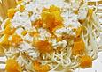 Bandnudeln mit K&uuml;rbis und Gorgonzola - Walnuss - Sauce