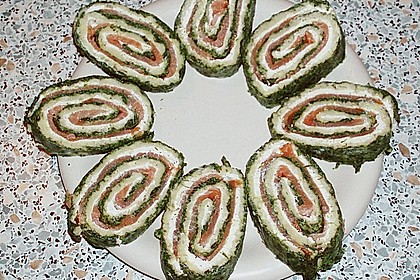 Lachsrolle mit Spinat und Frischkäse 25