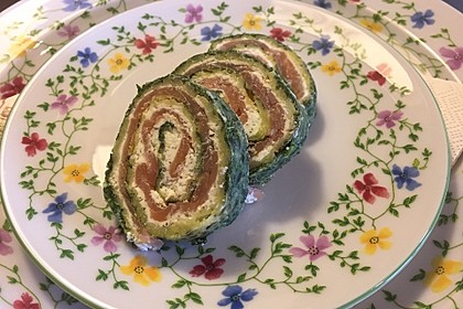 Lachsrolle mit Spinat und Frischkäse 73