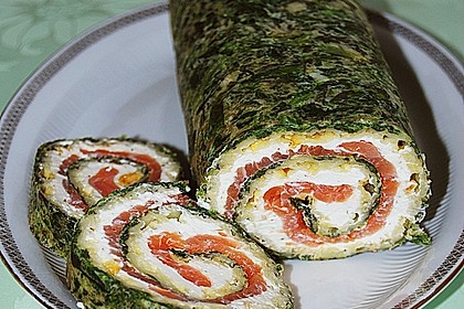 Lachsrolle mit Spinat und Frischkäse 13
