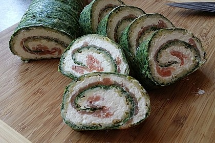 Lachsrolle mit Spinat und Frischkäse 76